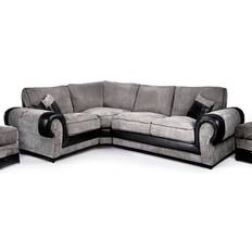Large Portland Grey/Black Sofa 265cm 3pcs 4 Seater