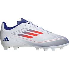 Football Shoes Children's Shoes Adidas Junior F50 Club FG - Cloud White/Solar Red/Lucid Blue