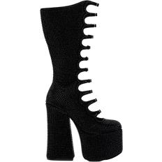 Platform - Women High Boots Marc Jacobs The Rhinestone Kiki Knee-High - Black