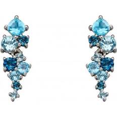 Elements Gold Earrings - White Gold/Topaz