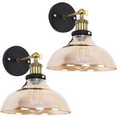 ValueLights Steampunk Style Black/Gold Wall light 2pcs