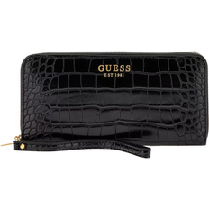 Guess Laurel Croc Print Maxi Wallet - Black