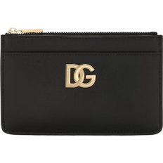 Dolce & Gabbana DG Logo Calfskin Card Holder - Black
