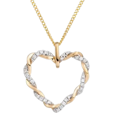 Beaverbrooks Entwine Heart Pendant - Gold/Silver/Diamonds