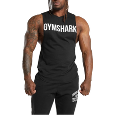 Men - Slim Tank Tops Gymshark Impact Drop Arm Tank - Black