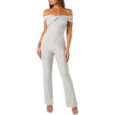 Petal & Pup Sharnie Off Shoulder Jumpsuit - Silver