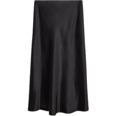 Skirts Mango Mia Midi Satin Skirt - Black