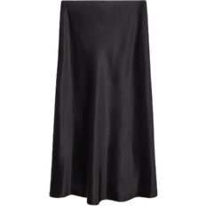 Mango Mia Midi Satin Skirt - Black