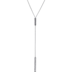 Pandora Timeless Pavé Prism Drop Necklace - Silver/Transparent