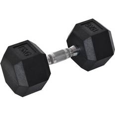 Homcom Single Rubber Hex Dumbbell Portable Hand Weights for Home Gym 15kg