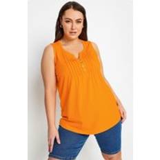 Gold - Women Blouses Yours Pintuck Henley Vest Top Copper