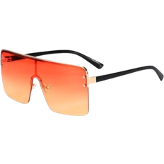 Blowuponline5 Shauna Oversize Flat Top Sunglasses Orange/Yellow