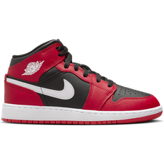 Nike Air Jordan 1 Mid GS - Black/Gym Red/White