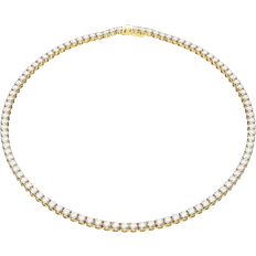 Gold - Women Necklaces Swarovski Matrix Tennis Necklace - Gold/Transparent