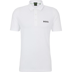 BOSS Paddytech Contrast Logo Polo Shirt - White