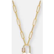 Rachel Glauber 14k Gold Plated Cubic Zirconia Charm Necklace Gold