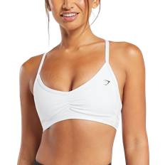 Gymshark Ruched Strappy Sports Bra - White