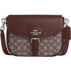 Coach Amelia Saddle Bag In Signature Jacquard - Silver/Oak/Maple