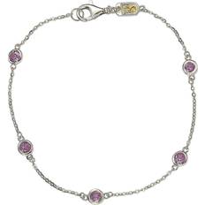 Suzy Levian Sterling Silver Pink Sapphire Station Bracelet One