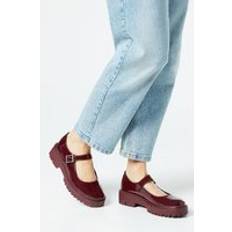 Faith Naevia Chunky Mary-jane Shoes Burgundy