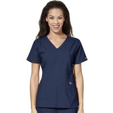 WonderWink W123 Women’s Stylized V-Neck Scrub Top — Navy