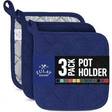 Zulay Kitchen Pot Holders Navy Blue Kitchenware 3pcs