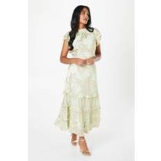 Wallis Petite Ruffle Sleeve Midaxi Dress Sage