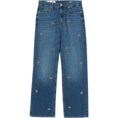 River Island Women's Embellished Relaxed Straight Jeans - Blue