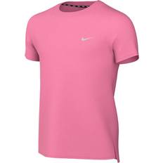 Nike Girls T-shirts Nike Older Kid's Dri-FIT Miler Short Sleeve Training Top - Sunset Pulse/Reflective Silv (FD0237-628)