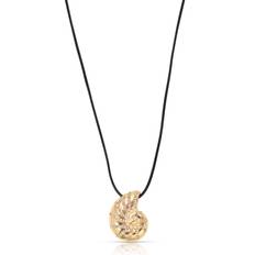 Ettika Nautilus Shell Pendant Black Cord Necklace One Size