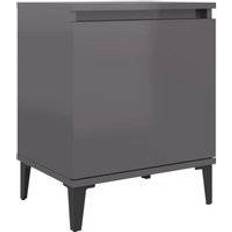 vidaXL 805849 High Gloss Grey Bedside Table 30x40cm