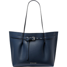 Michael Kors Emilia Large Pebbled Leather Tote Bag - Navy