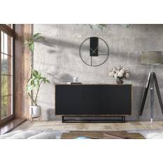 Black Sideboards Loft Retro Industrial Vintage Oak/Black Sideboard 160x80cm