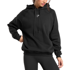 Fitness & Gym - Women Jumpers Gymshark Training Oversized Fleece Hoodie - Black