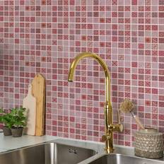 Walplus Walplus 24 Pieces 15X15Cm Pink Marble Vintage Azulejo Mosaic Tile Stickers