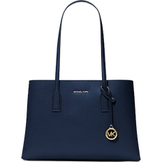 Silver Bags Michael Kors Ruthie Medium Pebbled Leather Tote Bag - Navy