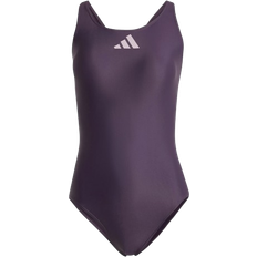 Adidas 3 Bar Logo Swimsuit - Aurora Black/Preloved Fig