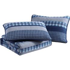 Nautica Addison Quilts Blue, White, Grey (243.8x233.7cm)