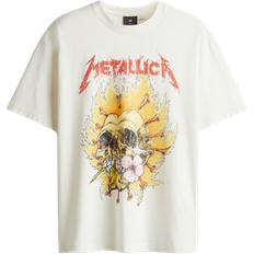 H&M T-shirts & Tank Tops H&M Loose Fit Printed T-shirt - White/Metallica