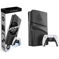 PlayStation 5 Controller Add-ons MAXX TECH Slim Faceplates + Controller Faceplates - Black Wave - Cover PlayStation