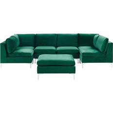 Beliani U Shaped Modular Green Sofa 300cm 3 Seater