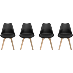 Sweeek Scandinavian Black Kitchen Chair 81cm 4pcs