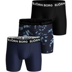 Fitness & Gym Men's Underwear Björn Borg Sports Boxer 3-pack - Black/Pattern/Navy Blue