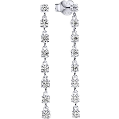 Pandora Sparkling Eight Stones Drop Earrings - Silver/Transparent