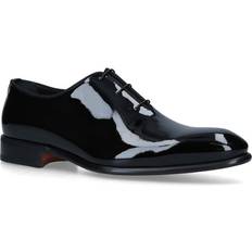 Santoni Patent Carter Wholecut Oxford Shoes black