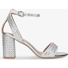 Silver - Women Heels & Pumps Carvela Kianni Embellished Block Heel Sandals