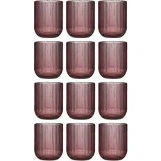 Dibor Set Of 12 Pink Ribbed Short Tumbler