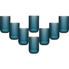 Dibor Set Of 8 Blue Ribbed Tall Tumbler