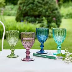 Dibor Set Of 4 Mix Match Coloured Drinking Wine Glass