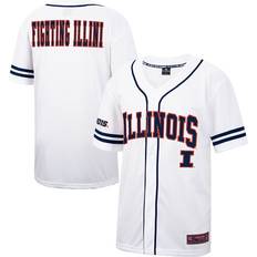 Colosseum Athletics Men's NCAA Illinois Fighting Illini Free Spirited Mesh Button-Up Baseball Jersey, White